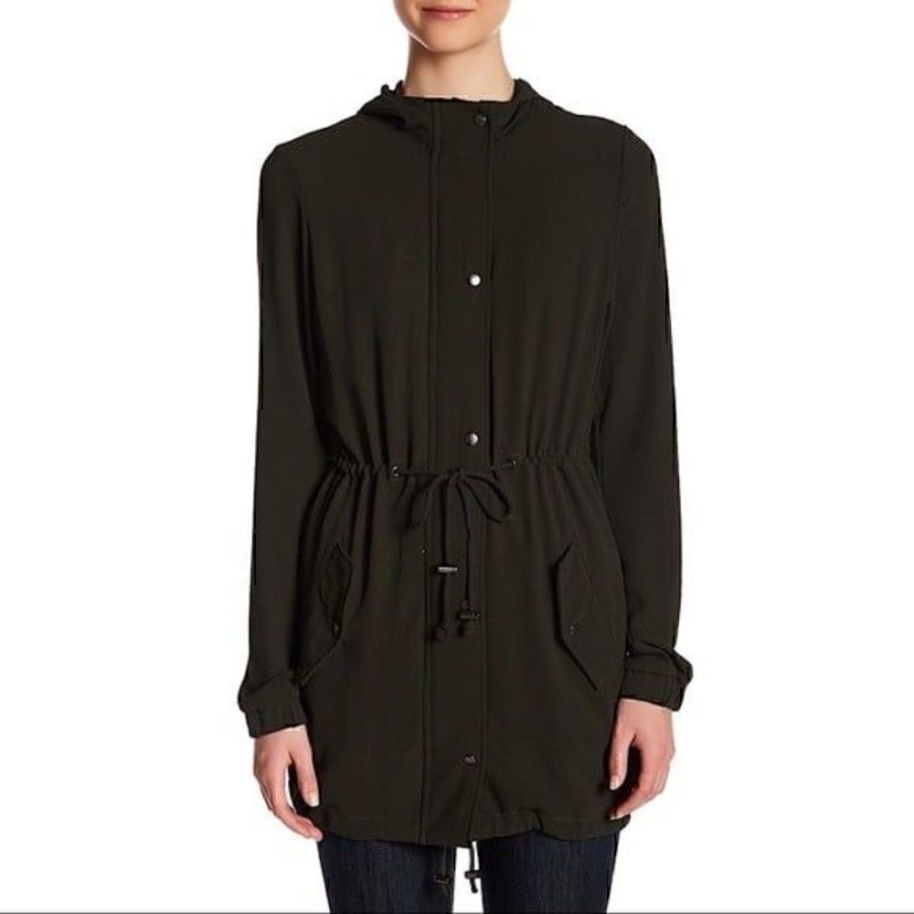 NEW Romeo + Juliet Couture Hooded Parka Size Medium Olive Color Jacket - Picture 2 of 8